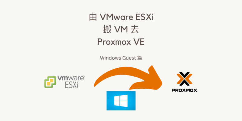 由 VMware ESXi 搬 VM 去 Proxmox VE - Windows Guest 篇 cover image
